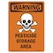 Signmission Safety Sign, OSHA WARNING, 24" Height, Rigid Plastic, Pesticide Storage Area, Portrait OS-WS-P-1824-V-13408 - alternate 1